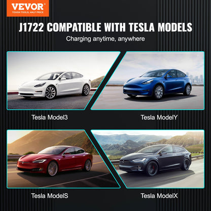VEVOR J1772 to Tesla Charger Adapter, 80 Amp 240V AC, SAE J1772 EV Charging Adapter to Tesla Plug, with Storage Bag Anti-Drop Lock IP65 Material, Compatible with Tesla Model 3, Y, S, X - CDSBZ80ATESLA1F10V0 - view 2
