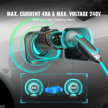 VEVOR Tesla to J1772 Charging Adapter, Max 48 Amp 240V, J1772 EVs Charger Adapter, with IP65 Storage Bag Anti-Drop Lock, for Tesla High Powered Wall Connector, Destination Charger - CDSBZJTQTX48AUEAUV0 - view 3