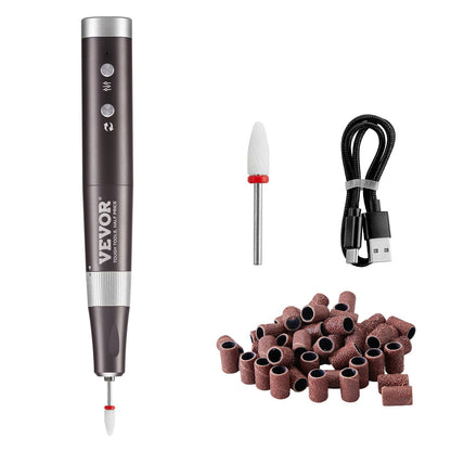 VEVOR Electric Cordless Nail Drill, 30,000RPM Variable-Speed Rechargeable Nail E File Machine, Portable Manicure Pedicure Polisher with 50PCS Sanding Bands for Dead Skin Removal, Nail Surface Smooth - CDSMJDMJBSZCPZS90V9 - view 10