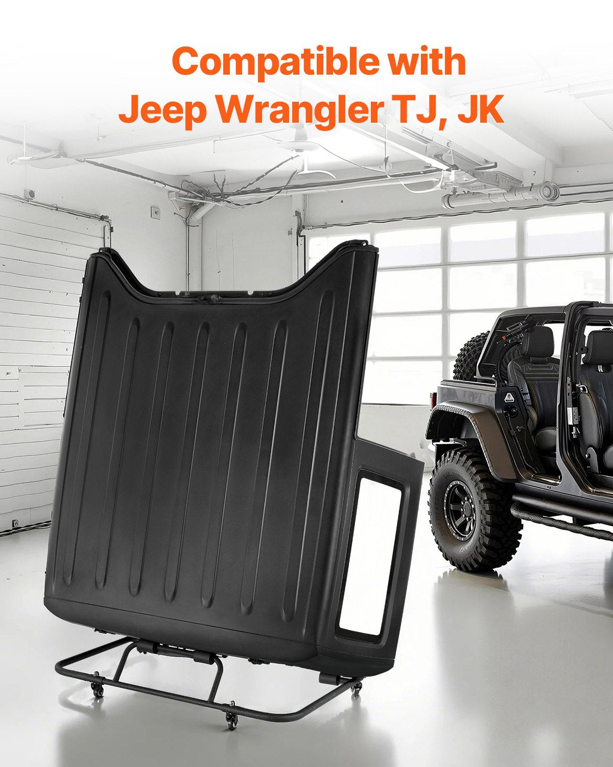 VEVOR Hardtop Storage Cart, Moveable Sturdy Hard Top Cart, with 3-Adjustable Holes & Thickened Soft Padding, Hardtop Storage Rack with Powder Coating, Fit for Jeep Wrangler TJ, JK - CDTCCZ1PCS006HIMTV0 - view 3