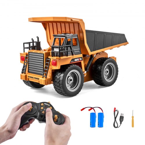 VEVOR RC Dump Truck Toy, 9-Channel 1:18 Scale, Remote Control Dump Truck RC Construction Vehicle Truck Toy with Metal Bed & Light, 2 Rechargeable Batteries for Toddlers Kids Boys and Girls Age 8+ - CDXJSCZ9TDKCLK4N4V9 - view 2