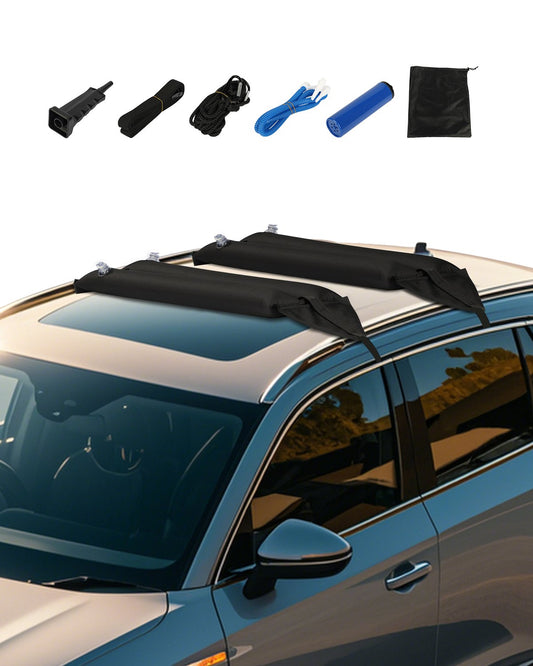 VEVOR Inflatable Soft Roof Rack Bars, 37.6-Inch Universal Car Roof Rack Pads, 88LBS Loading Luggage Kayak Carrier with 2 Tie-Down Straps & Ropes, Hand Air Pump, Storage Bag for Canoes Surfboards SUPs - CDXLJDWXHGJKOWKIKV0 - view 1