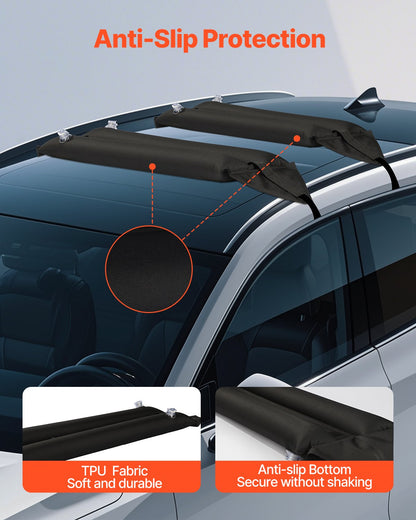 VEVOR Inflatable Soft Roof Rack Bars, 37.6-Inch Universal Car Roof Rack Pads, 88LBS Loading Luggage Kayak Carrier with 2 Tie-Down Straps & Ropes, Hand Air Pump, Storage Bag for Canoes Surfboards SUPs - CDXLJDWXHGJKOWKIKV0 - view 6