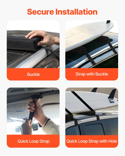 VEVOR Soft Roof Rack Pads, 15.5-Inch Universal Car Roof Rack Pads, 176LBS Loading Capacity Luggage Kayak Carrier with Portable Storage Bag for SUP Canoe Snowboard Paddle Board Surfboard - CDXLJDWXHGJKOZKMCV0 - view 5