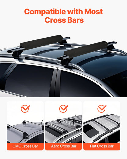 VEVOR Soft Roof Rack Pads, 28" Universal Car Roof Rack Pads for Various Crossbars, 88LBS Load Capacity Luggage Kayak Carrier with 2 Tie Down Straps for SUPs Canoes Snowboards Paddle Boards - CDXLJDXHGJKHR1COVV0 - view 3