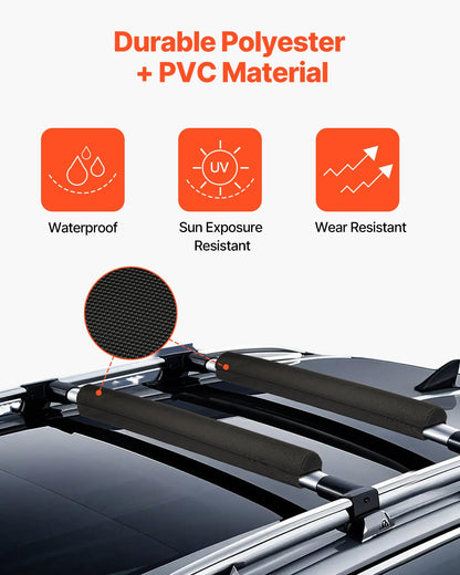 VEVOR Soft Roof Rack Pads, 28" Universal Car Roof Rack Pads for Various Crossbars, 88LBS Load Capacity Luggage Kayak Carrier with 2 Tie Down Straps for SUPs Canoes Snowboards Paddle Boards - CDXLJDXHGJKHR1COVV0 - view 7