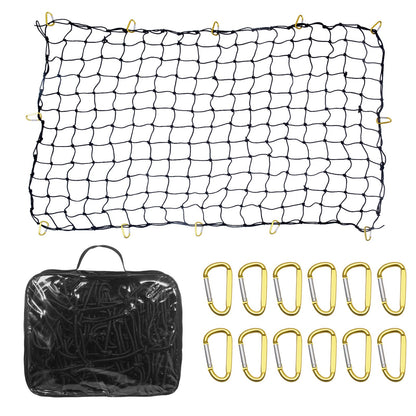 VEVOR Cargo Net, 72 in x 48 in, Heavy Duty Bungee Cargo Netting with 12 Carabiners, 4' x 6' Stretches to 7.2' x 10.8', Wear-resistant & Weather-proof, Suitable for Pickup, Truck, Jeep, SUV, Trailer - CDXLW7248INCDU0L0V0 - view 10