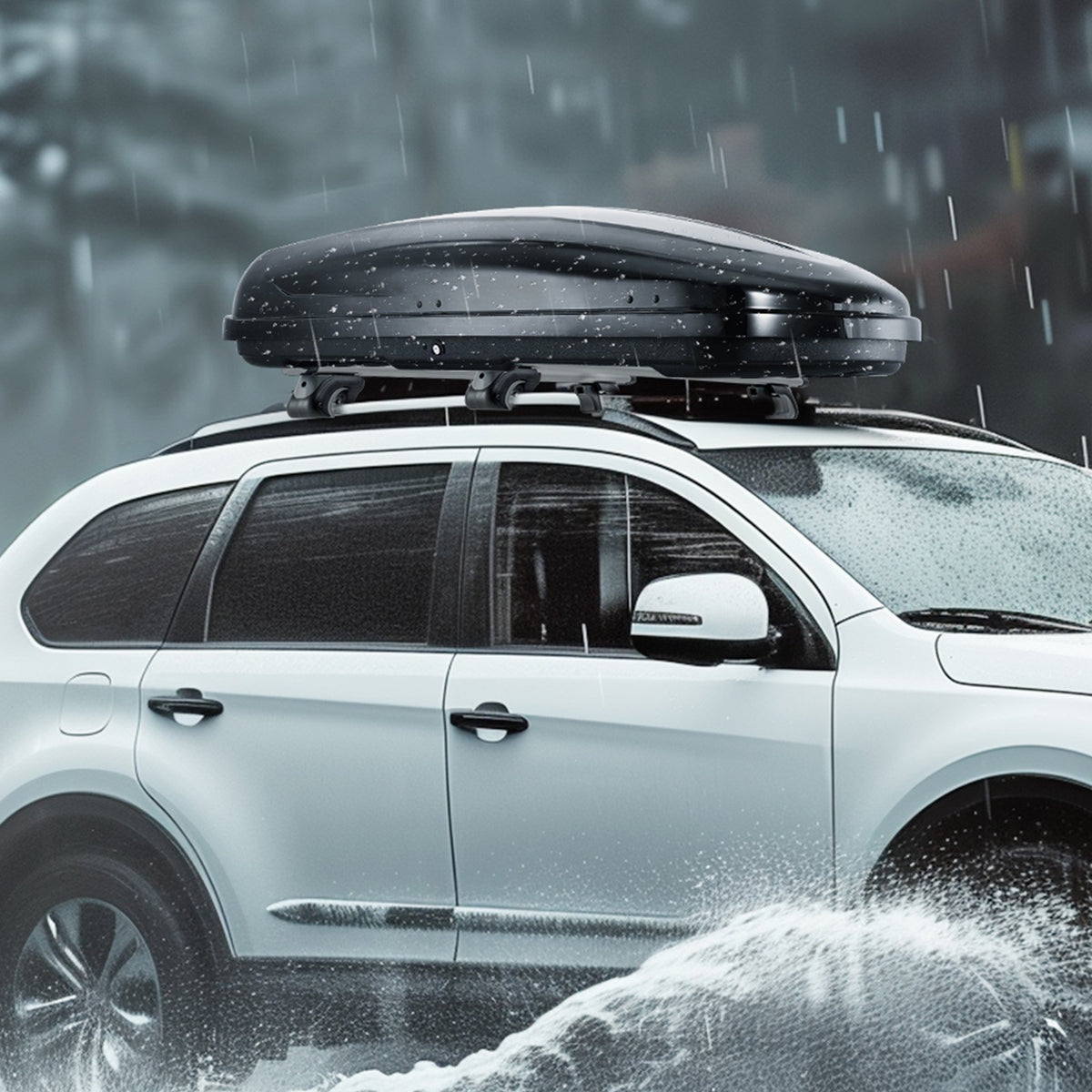 VEVOR Rooftop Cargo Carrier, 14 Cubic Feet Roof Cargo Box, ABS Hard Shell Roof Box, with Dual-Sided Opening and 2 Reinforced Straps, Aerodynamic, Suitable for most Crossbar, for Car, Wagon, SUV, Black - CDXLXHS14LFYUR2AAV0 - view 9