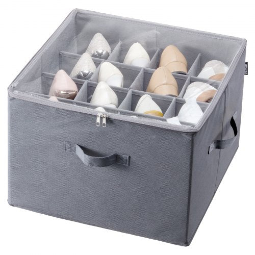 VEVOR Under Bed Shoe Storage Organizer, 1 Pack, 16 Compartments, Underbed Shoe Box Storage Containers Adjustable Dividers, Sandal Organizer Storage with Clear Window, Breathable, Reinforced Handles - CDXSNGKHS0000QJ43V0 - view 2