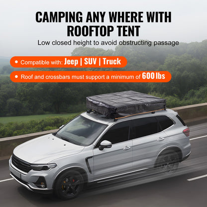 VEVOR Rooftop Tent Hard Shell, Naturnest Rooftop Tent Hardshell for 2-3 Person, Folding Hard Shell Roof Top Tent with Telescopic Ladder Mattress PVC Cover Bag, Waterproof for Jeep SUV Van Pickup Truck - CDZPZDKZDKX0DCT4YV9 - view 7