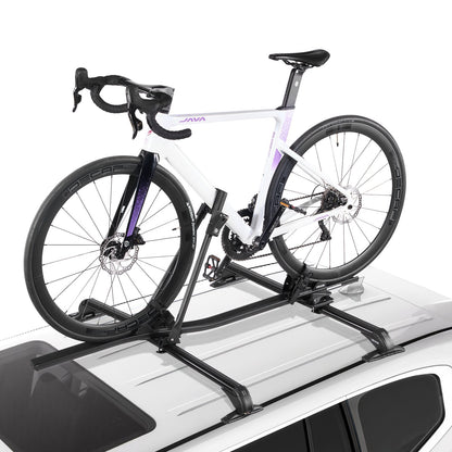VEVOR Roof Bike Rack, 33 lbs Capacity, Upright Roof Mount Bicycle Rack with Secure Locking System for Most Standard Crossbars, Aluminum Upright Rooftop Bike Rack 1 Bike Carrier for Car SUV, Black - CDZXCJZLFZDC0GA9H001V0 - view 1