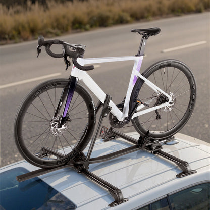 VEVOR Roof Bike Rack, 33 lbs Capacity, Upright Roof Mount Bicycle Rack with Secure Locking System for Most Standard Crossbars, Aluminum Upright Rooftop Bike Rack 1 Bike Carrier for Car SUV, Black - CDZXCJZLFZDC0GA9H001V0 - view 9