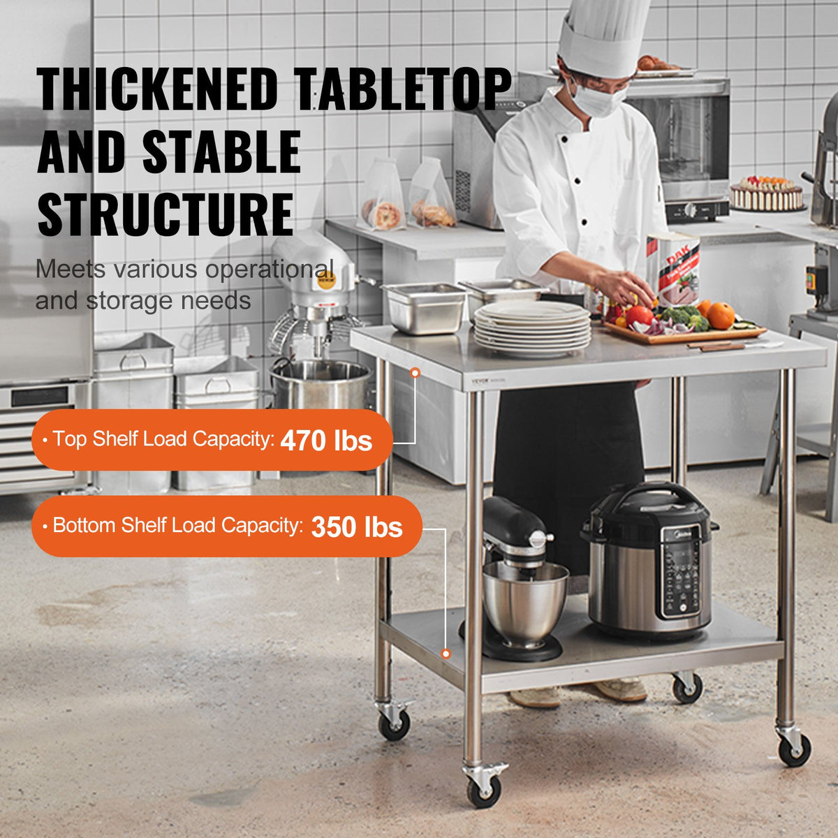 VEVOR Commercial Worktables - Select Your Configuration - CFBXGGZTLCDJ7EQSTV0 - view 3