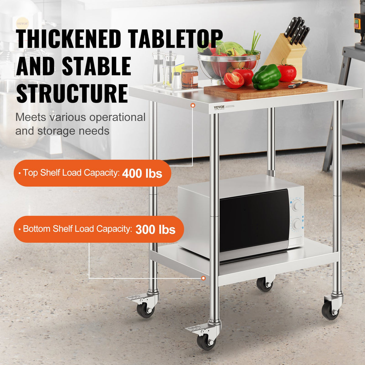 VEVOR Commercial Worktables - Select Your Configuration - CFBXGGZTLCDJJ9OZ0V0 - view 3