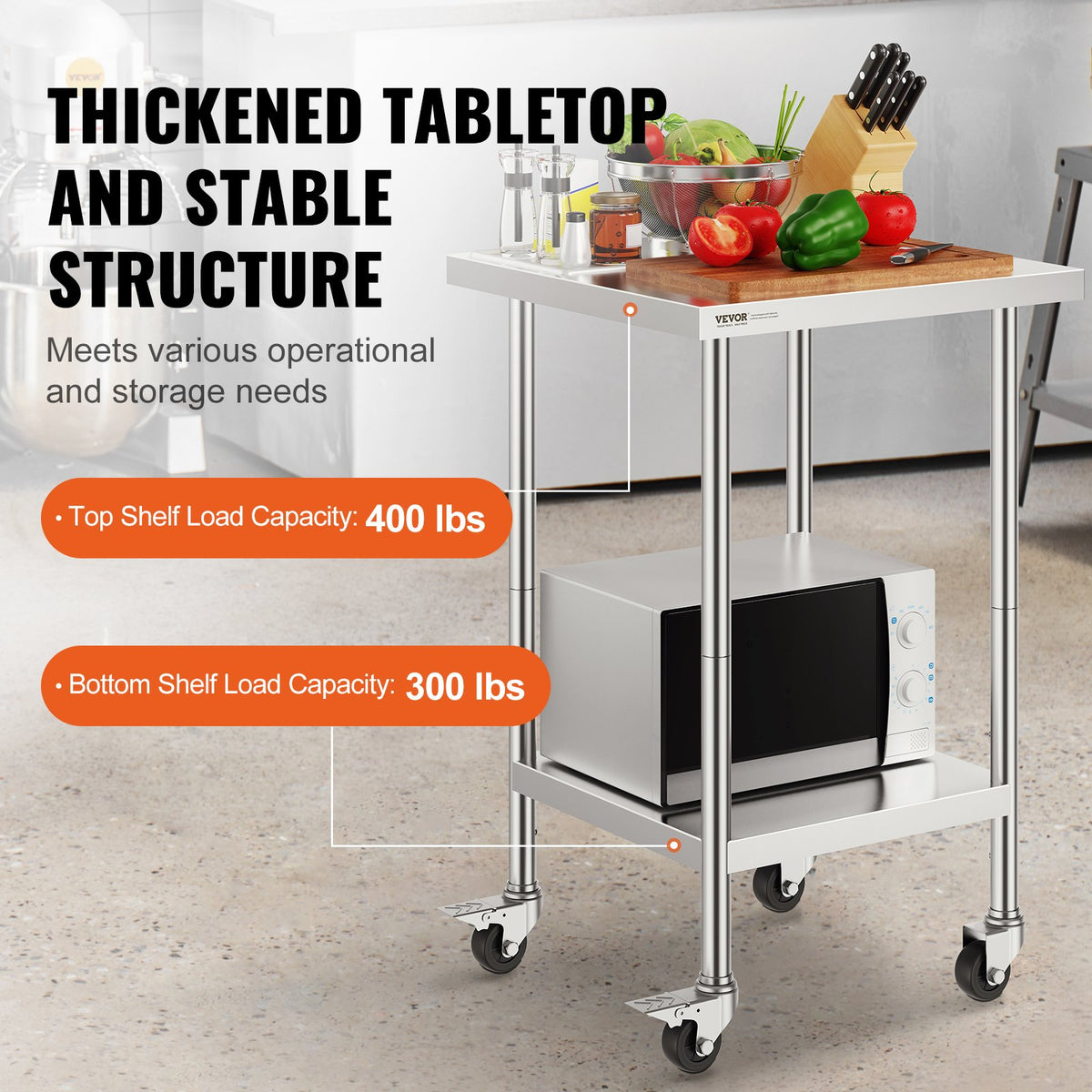 VEVOR Commercial Worktables - Select Your Configuration - CFBXGGZTLCDJLTPN7V0 - view 3