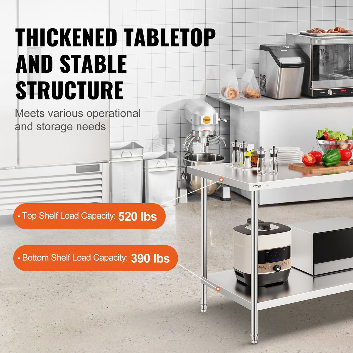 VEVOR Commercial Worktables - Select Your Configuration - CFBXGGZTLCWJ4M8YMV0 - view 3