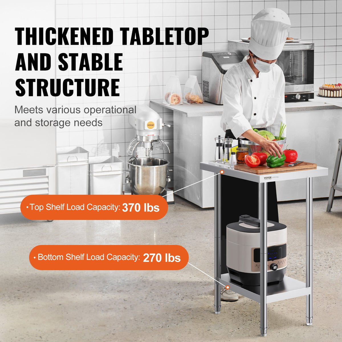 VEVOR Commercial Worktables - Select Your Configuration - CFBXGGZTLCWJ8T6BLV0 - view 3