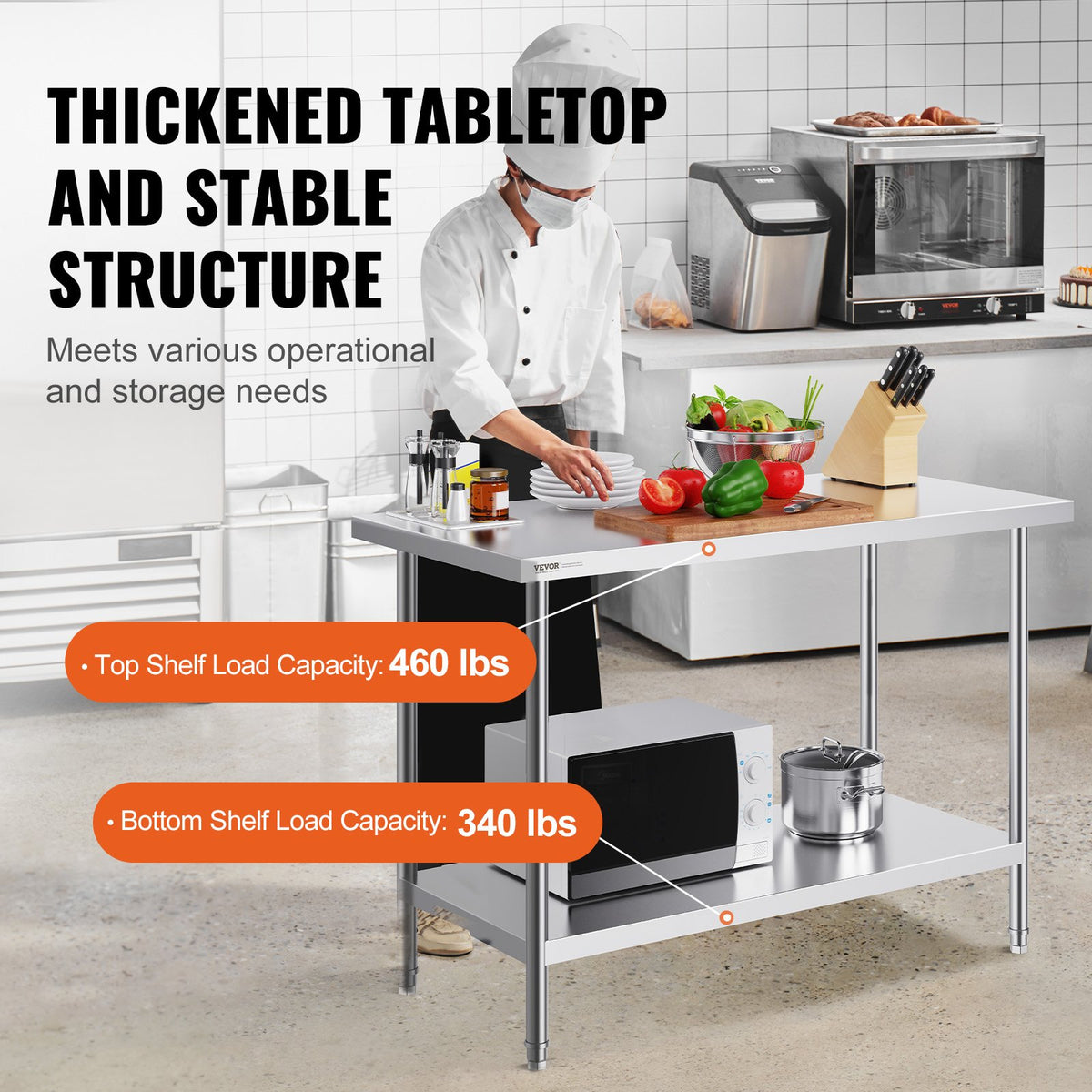 VEVOR Commercial Worktables - Select Your Configuration - CFBXGGZTLCWJG67F5V0 - view 3