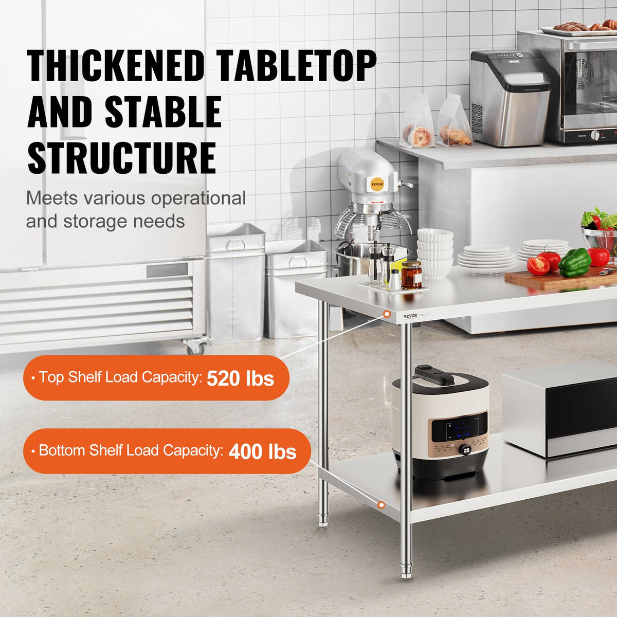 VEVOR Commercial Worktables - Select Your Configuration - CFBXGGZTLCWJS66RVV0 - view 3