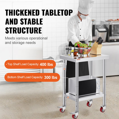 VEVOR Commercial Worktables - Select Your Configuration - CFGZT24X18X34YC01V0 - view 3