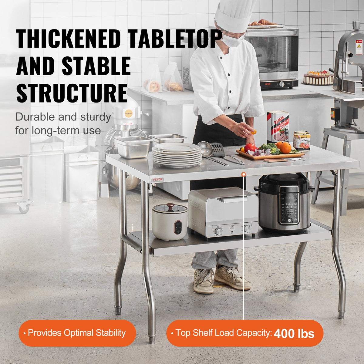 VEVOR Commercial Worktables - Select Your Configuration - CFGZT48X24YC00001V0 - view 3