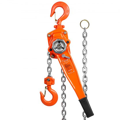 VEVOR Manual Lever Chain Hoist, 1-1/2 Ton 3300 lbs Capacity 20 FT Come Along, G80 Galvanized Carbon Steel with Weston Double-Pawl Brake,Auto Chain Leading & 360° Rotation Hook, - CGSBH112T20FTZ1XBV0 - view 1