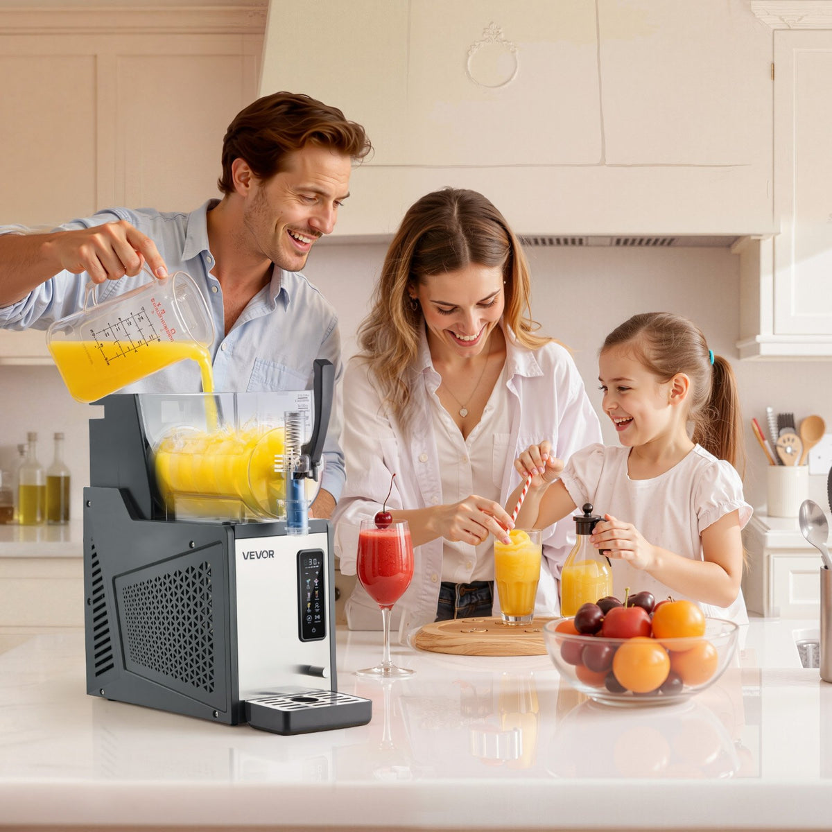 VEVOR Slushie Machine, 4L/135oz No Ice Needed Slushy Machine for Home, Frozen Drink Maker with Single Tank, Margarita Machine with Self-Cleaning, for Frozen Margaritas, Frappés, Milkshake & More - CGXXRJ25X14LO716M001V1 - view 9