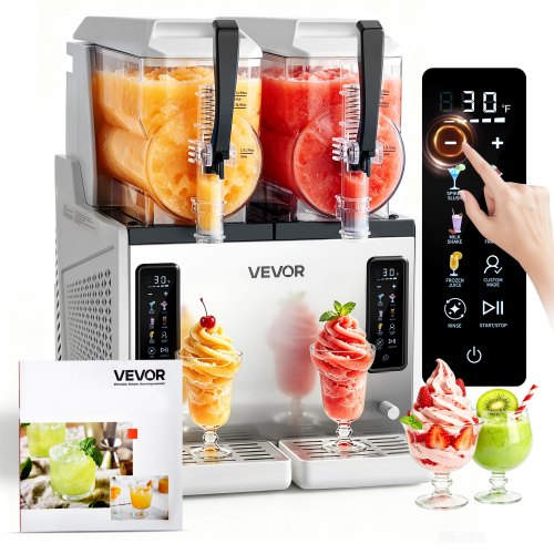 VEVOR Slushie Machine, 3L/100oz x 2 Tank Slushy Machine for Home, No Ice Needed Frozen Drink Maker, Margarita Maker with Self-Cleaning, for Frozen Margaritas, Frappés, Milkshake & More - CGXXRJ25X23LBBJ9F001V1 - view 2