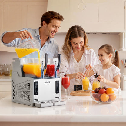 VEVOR Slushie Machine, 3L/100oz x 2 Tank Slushy Machine for Home, No Ice Needed Frozen Drink Maker, Margarita Maker with Self-Cleaning, for Frozen Margaritas, Frappés, Milkshake & More - CGXXRJ25X23LBBJ9F001V1 - view 9