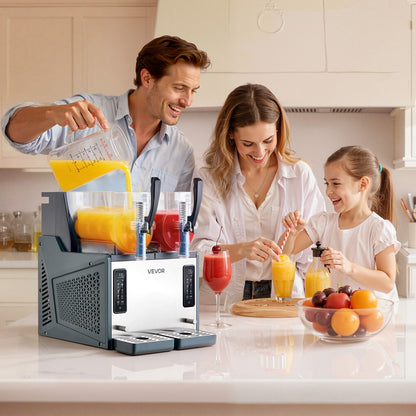 VEVOR Slushie Machine, 4L/135oz x 2 Tank Slushy Machine for Home, No Ice Needed Frozen Drink Maker, Margarita Maker with Self-Cleaning, for Frozen Margaritas, Frappés, Milkshake & More - CGXXRJ25X24LT0XJF001V1 - view 9