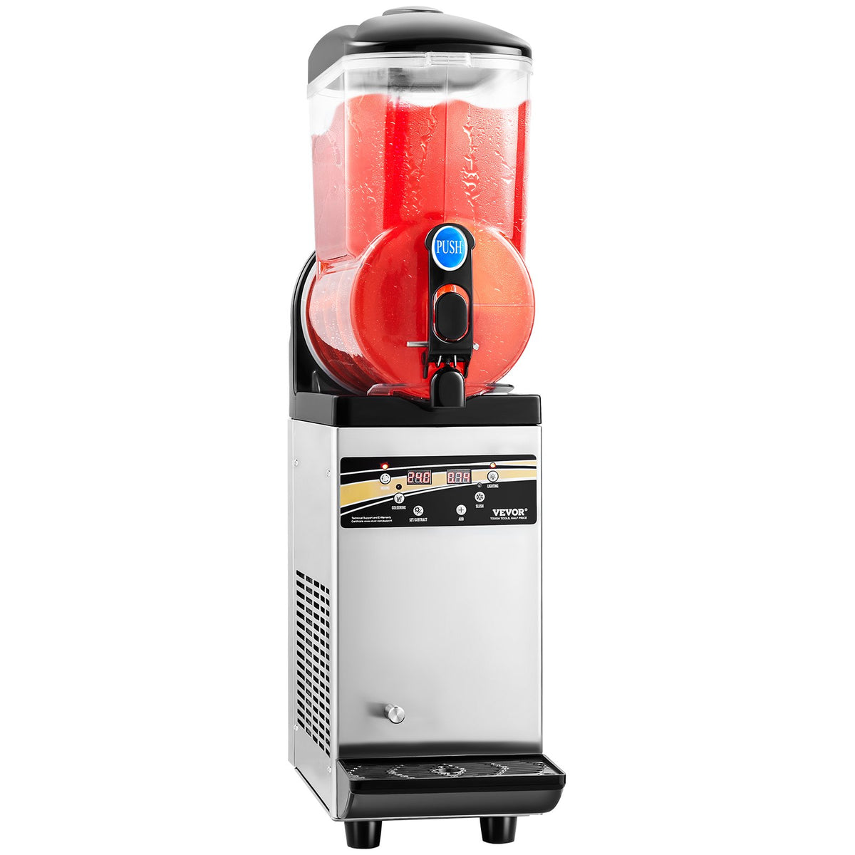 VEVOR Commercial Frozen Drink Maker, 15L Single Tank Slushy Machine, 60 Cups Stainless Steel Margarita Smoothie Frozen Drink Machine, Slushie Maker for Home Party Restaurants Cafe Bars - CGXXRJX115LDWAYUYV1 - view 10