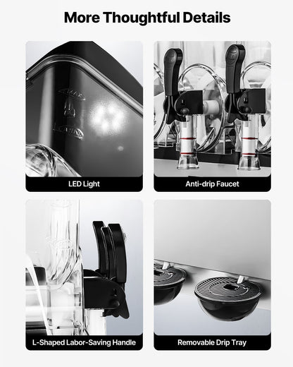 VEVOR Commercial Frozen Drink Maker, 15Lx3 Triple Tank Slushy Machine, 180 Cups Stainless Steel Margarita Smoothie Frozen Drink Machine, Slushie Maker for Home Party Restaurants Cafe Bars - CGXXRJX315LS56A98V1 - view 7