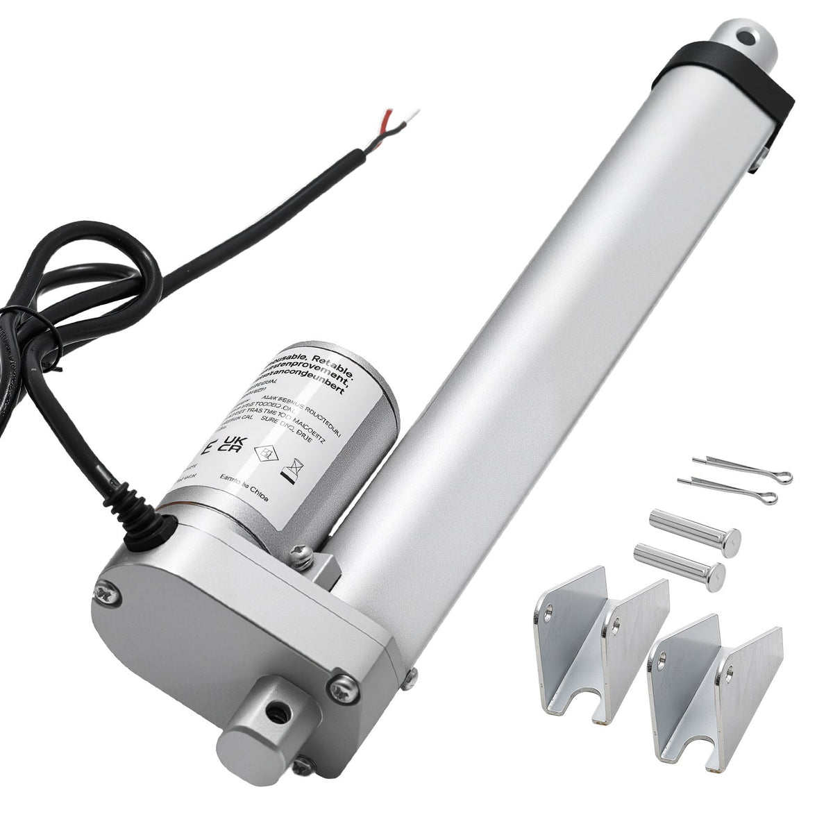 VEVOR 12V Linear Actuator, 8 Inch High Speed 0.6"/s Linear Motion Actuator, 225lbs/1000N with IP54 Protection & Mounting Bracket for Lift Desk, Recliner Chairs, Window Door Opener - CGXXZXQ8INCHM2C9A001V9 - view 1