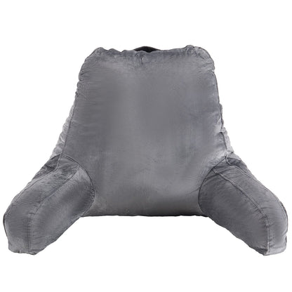 VEVOR Reading Pillow, Large Size Bed Pillow with Shredded Memory Foam, Back Pillow with 3 Pockets and Washable Short Velvet Cloth, Top with Handle, for Watching TV, Reading, Gaming, Resting, Grey - CGYDZLARGECCBPI8C001V0 - view 1