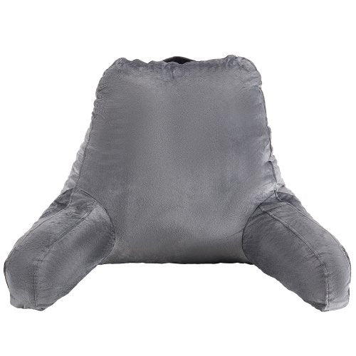 VEVOR Reading Pillow, Large Size Bed Pillow with Shredded Memory Foam, Back Pillow with 3 Pockets and Washable Short Velvet Cloth, Top with Handle, for Watching TV, Reading, Gaming, Resting, Grey - CGYDZLARGECCBPI8C001V0 - view 2