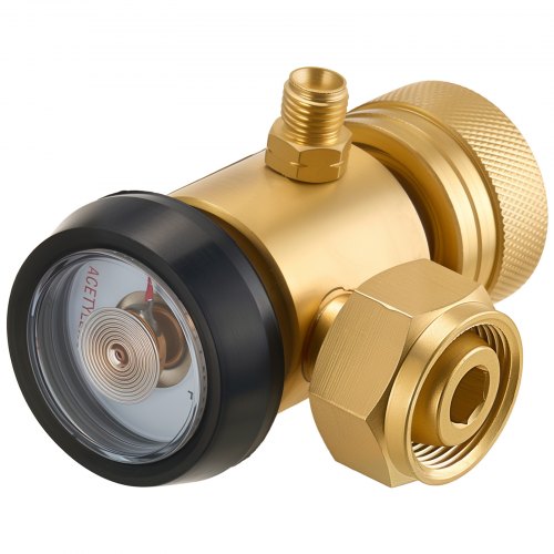 VEVOR CGA520 Acetylene Regulator for B-Type Tanks, AR-B Air Acetylene Regulator Gauge with 3/8"-24 LH Outlet Connection, Heavy-Duty Brass Body for Welding Brazing Applications - CGYGDJQKQYGA0TJWV001V0 - view 2