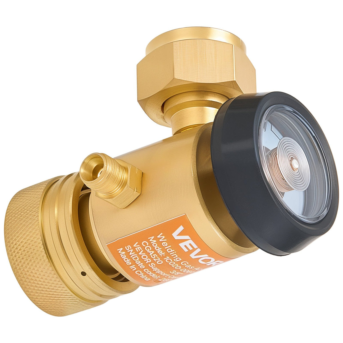 VEVOR CGA520 Acetylene Regulator for B-Type Tanks, AR-B Air Acetylene Regulator Gauge with 3/8"-24 LH Outlet Connection, Heavy-Duty Brass Body for Welding Brazing Applications - CGYGDJQKQYGA0TJWV001V0 - view 10