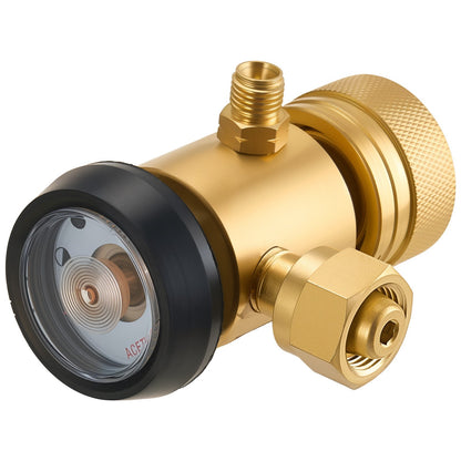 VEVOR CGA200 Acetylene Regulator for Small MC Tanks, AR-MC Air Acetylene Regulator Gauge with 3/8"-24 LH Outlet Connection, Heavy-Duty Brass Body for Welding Brazing Applications - CGYGDJQKQYGAL9U14001V0 - view 1