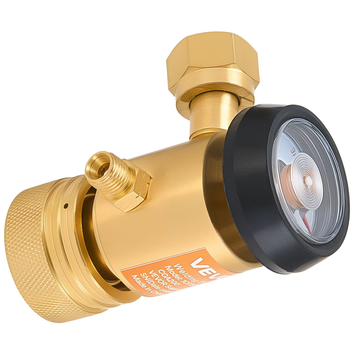 VEVOR CGA200 Acetylene Regulator for Small MC Tanks, AR-MC Air Acetylene Regulator Gauge with 3/8"-24 LH Outlet Connection, Heavy-Duty Brass Body for Welding Brazing Applications - CGYGDJQKQYGAL9U14001V0 - view 10