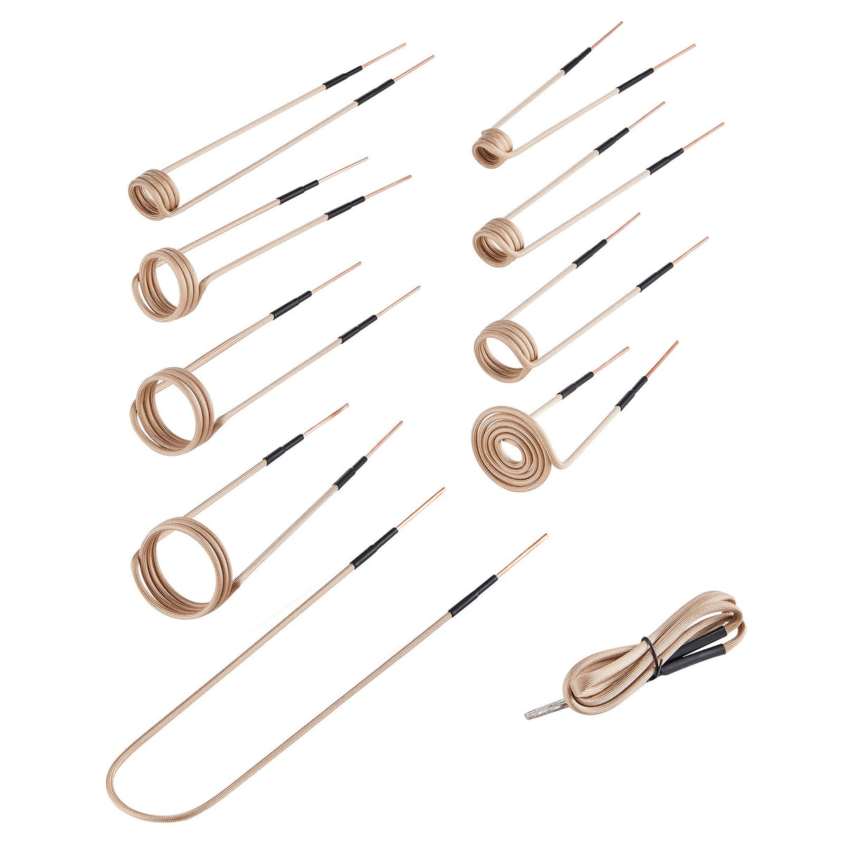 VEVOR 10PCS Magnetic Induction Heater Coil, Induction Heating Coil Accessories Kit with Flexibility and Long Lifespan, for Removing Rusty Bolts and Nuts, 8 Coils + 1 U-Shaped + 1 Free Forming - CGYJRQXQTJ10HY9QI001V0 - view 10