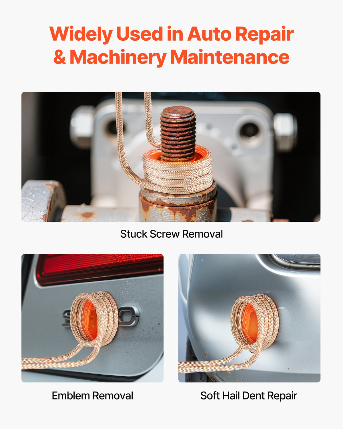 VEVOR Induction Heater Bolt Removal, 1100W 110V Magnetic Induction Heater Kit, Handheld Nut Buster Tool for Rusty Screw Removing, Car Garage Repairing Tools with 8 Coil and Box - CGYJRQZJTJ10AGKME001V1 - view 7