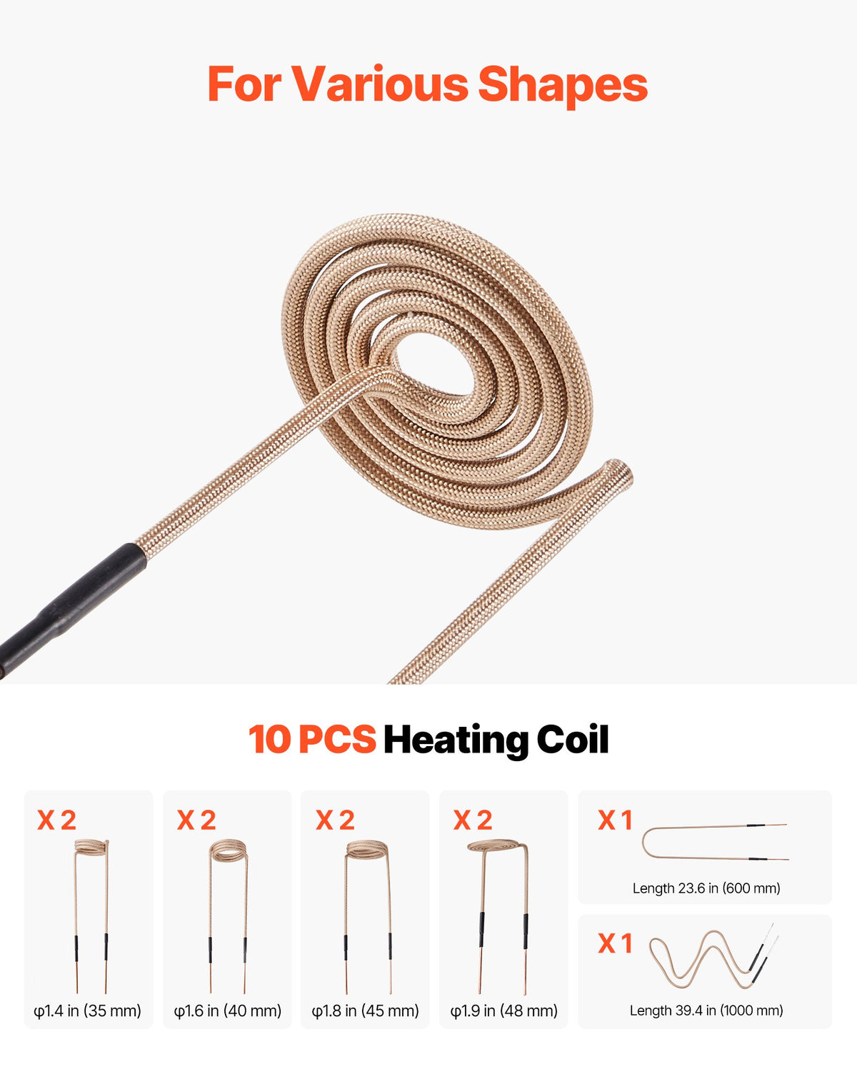 VEVOR Induction Heater Bolt Removal, 1100W 110V Magnetic Induction Heater Kit, Handheld Nut Buster Tool for Rusty Screw Removing, Car Garage Repairing Tools with 10 Coil and Box - CGYJRQZJTJ10CLRWN001V1 - view 5