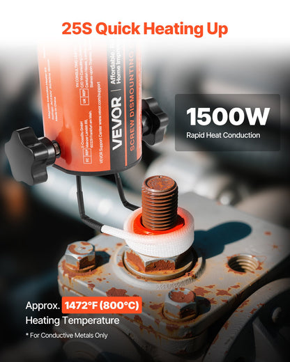 VEVOR Induction Heater Bolt Removal, 1500W 110V Magnetic Induction Heater Kit, Handheld Nut Buster Tool for Rusty Screw Removing, Car Garage Repairing Tools with 8 Coil and Box - CGYJRQZJTJSCFR1TX001V1 - view 3