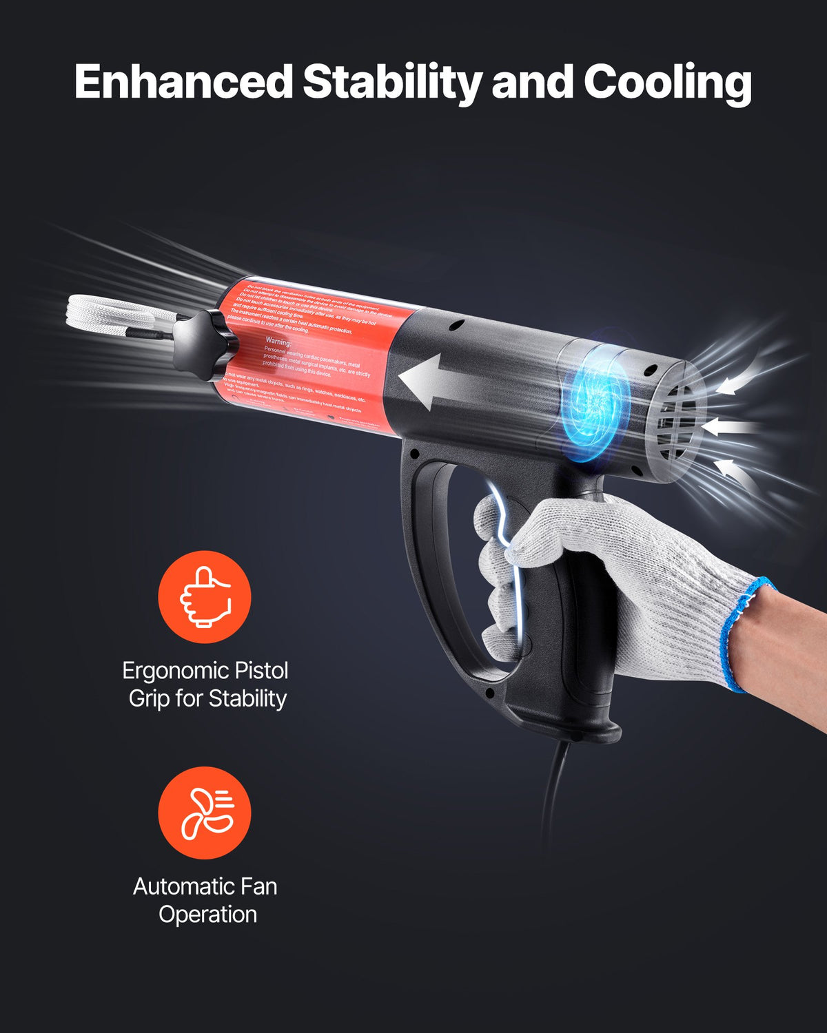VEVOR Induction Heater Bolt Removal, 1500W 110V Magnetic Induction Heater Kit, Handheld Nut Buster Tool for Rusty Screw Removing, Car Garage Repairing Tools with 8 Coil and Box - CGYJRQZJTJSCFR1TX001V1 - view 6