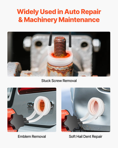VEVOR Induction Heater Bolt Removal, 1500W 110V Magnetic Induction Heater Kit, Handheld Nut Buster Tool for Rusty Screw Removing, Car Garage Repairing Tools with 8 Coil and Box - CGYJRQZJTJSCFR1TX001V1 - view 7