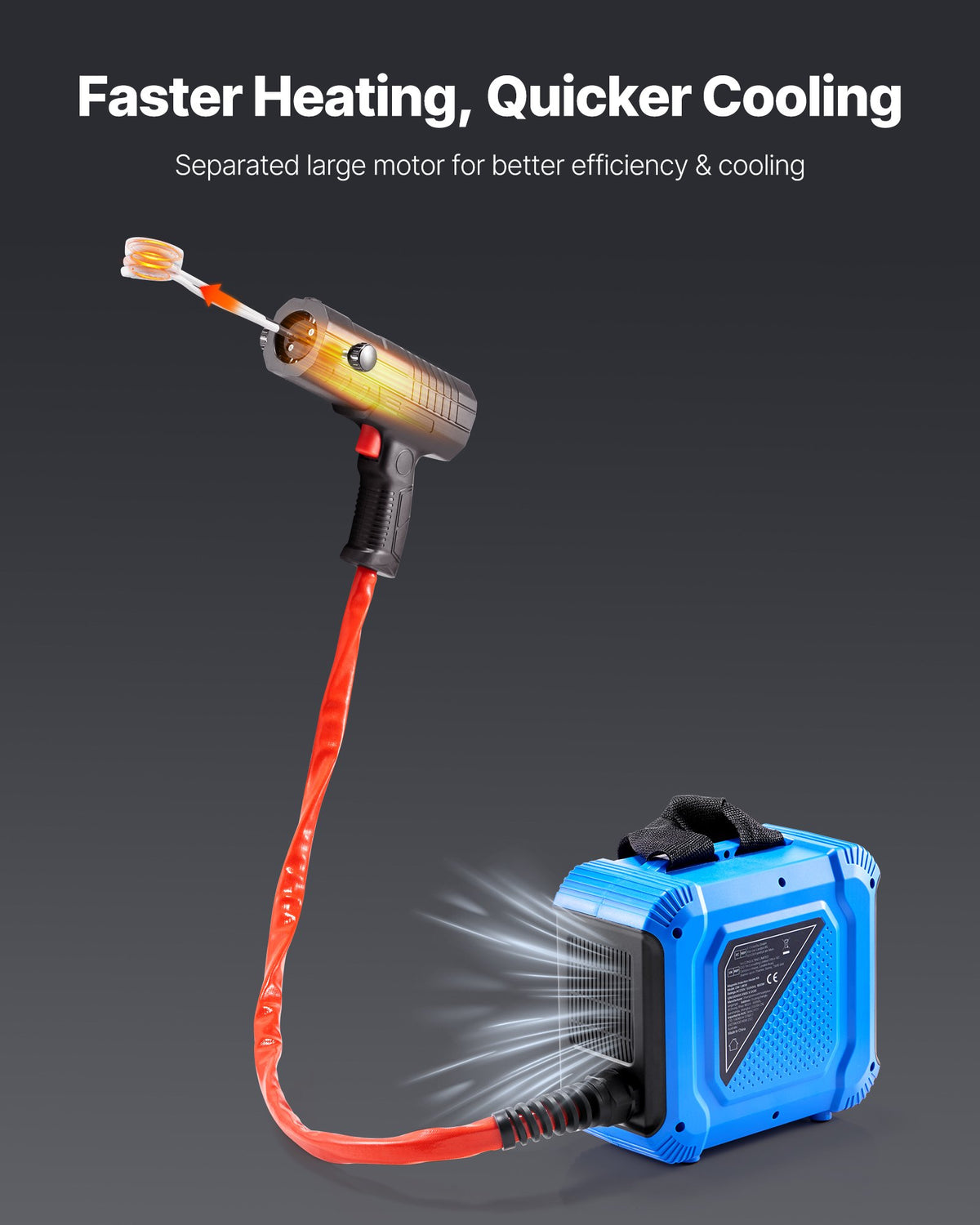 VEVOR Induction Heater Bolt Removal, 1800W 110V Magnetic Induction Heater Kit, Handheld Nut Buster Tool for Rusty Screw Removing, Car Garage Repairing Tools with 4 Coils and Box - CGYJRQZJTJSCHCAQC001V1 - view 4