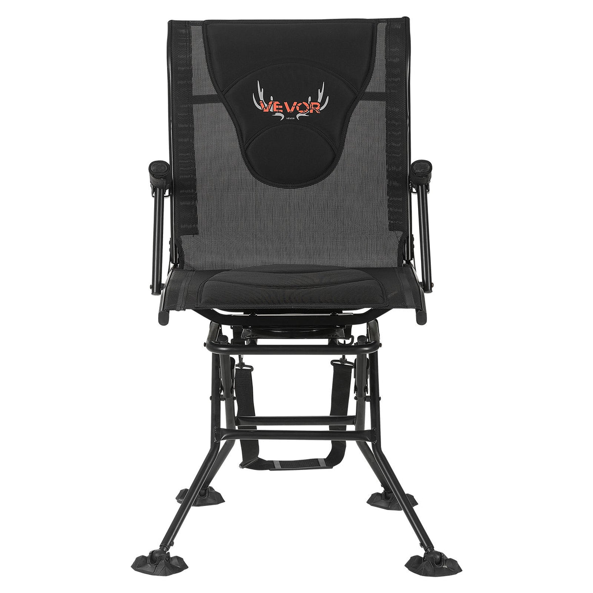VEVOR Hunting Chair, 360° Silent Swivel, Foldable Portable Blind Chair, Heavy-Duty Steel Frame Ground Stool Seat, with Armrests, Adjustable Carry Strap, Anti-Sink Feet, 300 Lbs Capacity for Fishing - CGZDKDFSQSBMFZAJ6001V0 - view 10