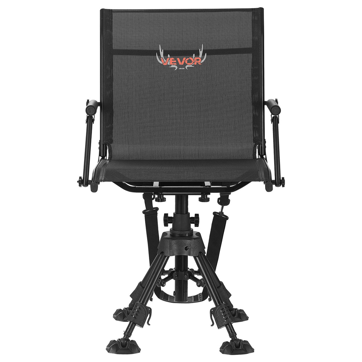 VEVOR Hunting Chair, 360° Silent Swivel, Foldable Portable Blind Chair, Heavy-Duty Steel Frame Ground Stool Seat,with Armrests, Anti-Sink Feet, Height Adjustable, 350 Lbs Capacity for Fishing Camping - CGZDKDFSTSLSEGJQP001V0 - view 10