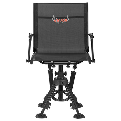 VEVOR Hunting Chair, 360° Silent Swivel, Foldable Portable Blind Chair, Heavy-Duty Steel Frame Ground Stool Seat,with Armrests, Anti-Sink Feet, Height Adjustable, 350 Lbs Capacity for Fishing Camping - CGZDKDFSTSLSEGJQP001V0 - view 10