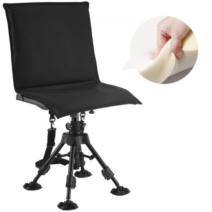 VEVOR Hunting Chair, 360° Silent Swivel, Foldable Portable Blind Chair, Heavy-Duty Steel Frame Ground Stool Seat,with Seat Cover, Anti-Sink Feet, Height Adjustable, 350 Lbs Capacity, for Fishing - CGZDKWFSSMZMOHCQF001V0 - view 2